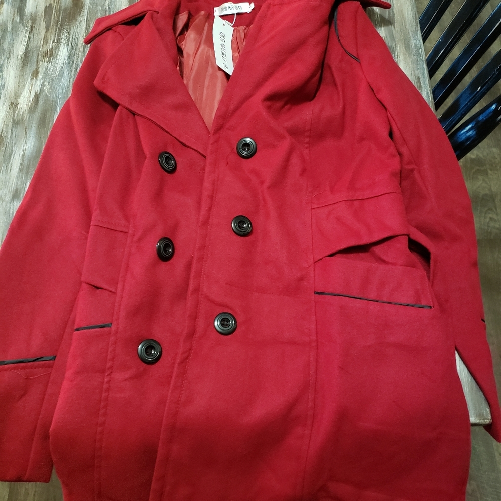 Red wool coat